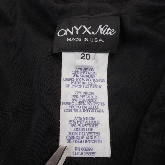 NWT Onyx-Nite Eveningwear Dress Plus size 20W Black Red Metallic Shimmer Stretch - Picture 6 of 9